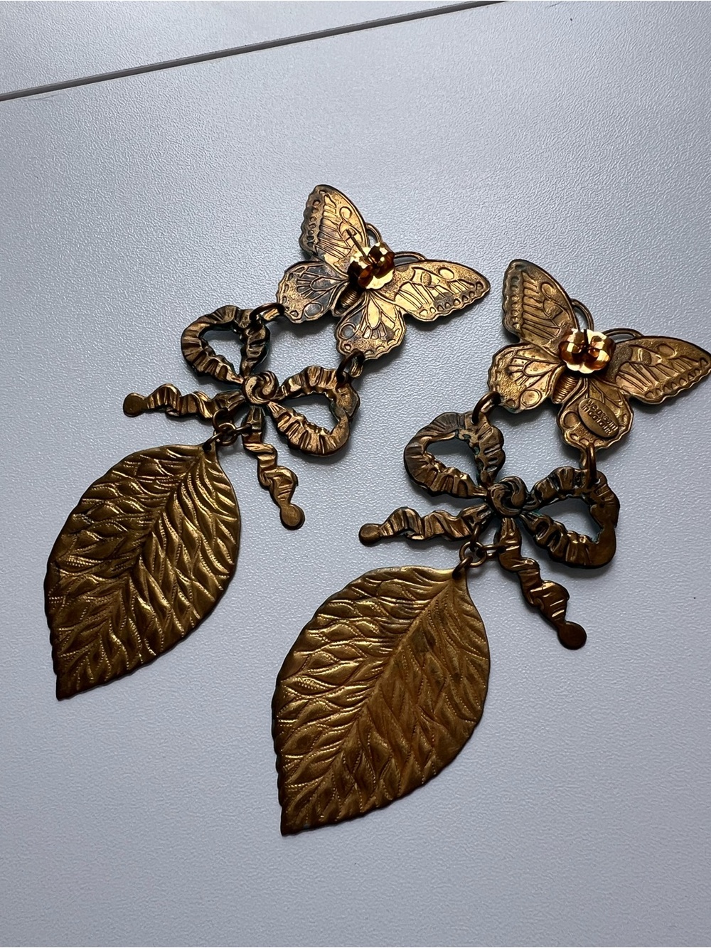 WE DREAM IN COLOUR Blue Butterfly Statement Earrings $250 - Picture 3 of 5